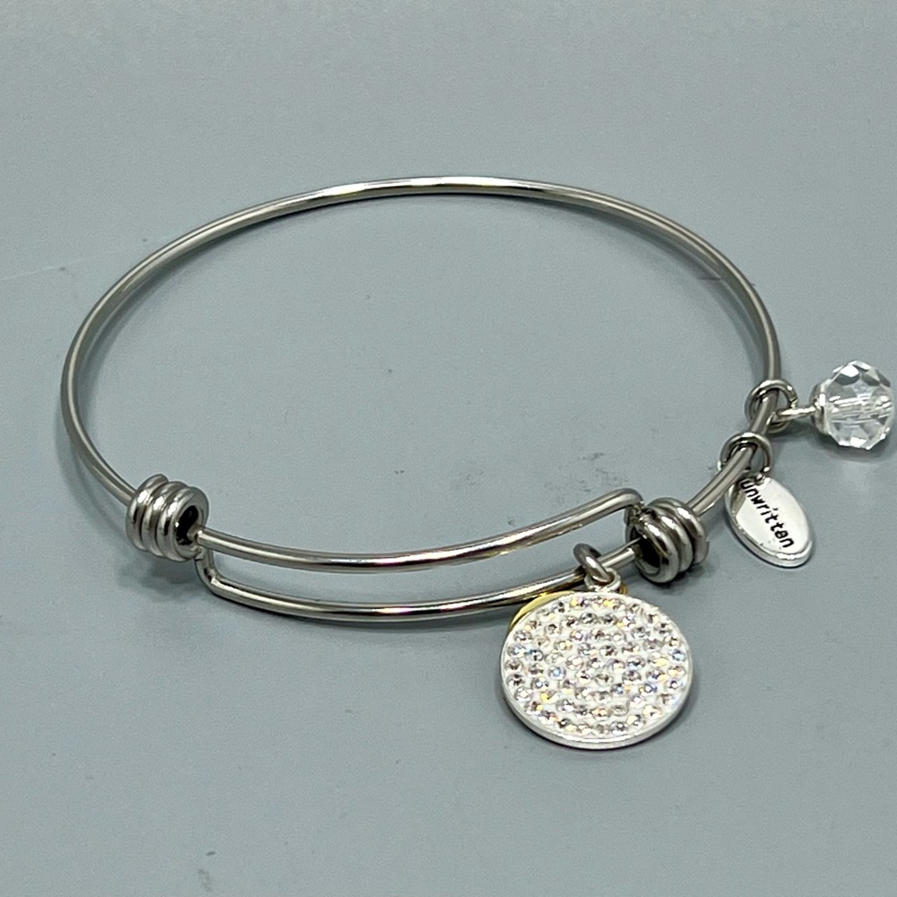 Unwritten Metal & Crystal Disco Bangle Bracelet